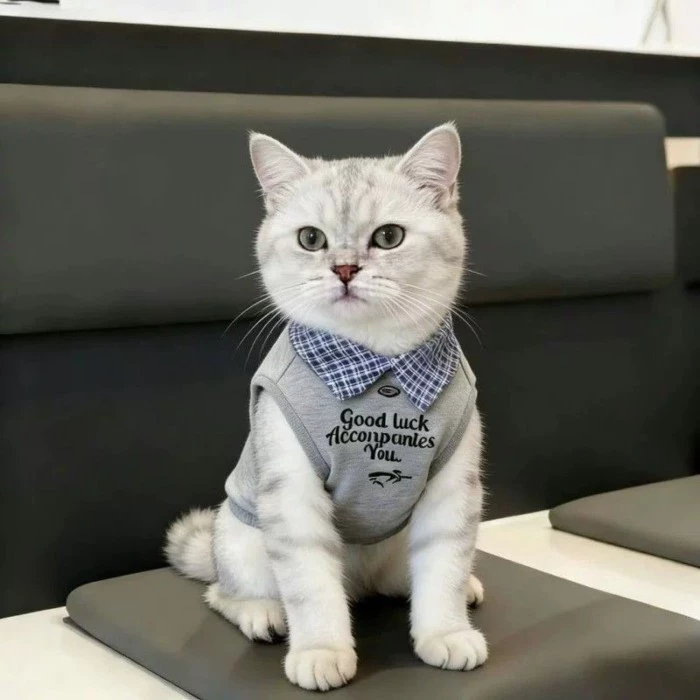 [คลังสินค้าพร้อม] ฤดูใบไม้ผลิฤดูร้อนบางสไตล์ปลอมสองชิ้นสีจับคู่คอปกโปโลเสื้อผ้าสัตว์เลี้ยงขนาดกลางขนาดเล็ก thumbnail 3