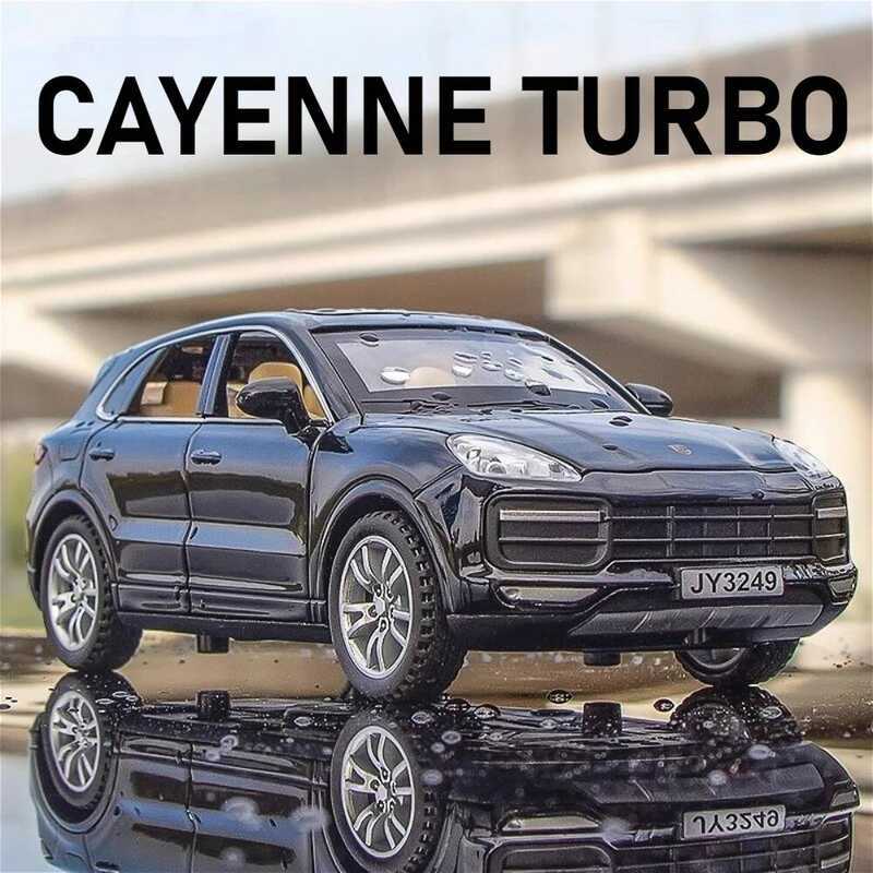 C 1:32 Cayenne Turbo Taycan Ury Car Model Toy Diecast Metal Sound Light Pull Back Miniature Ercar M