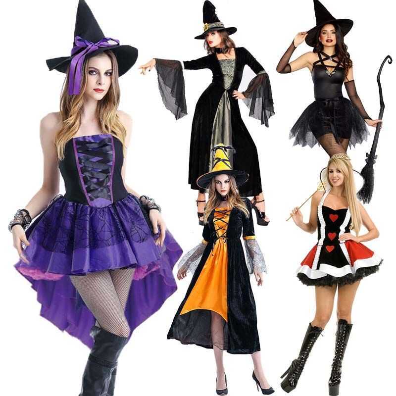C Wgbwomen Vampire Witch Cosplay Costumes Halloween Party Demon Bat Dress Cat Maid Dress Scary Cost