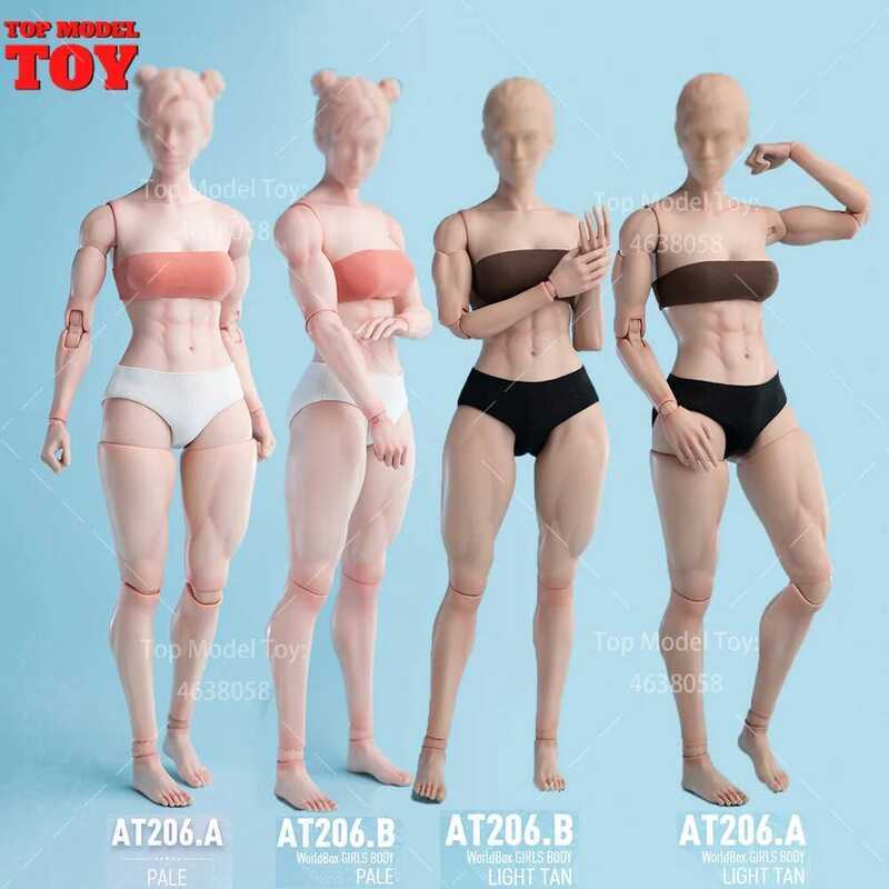 C Worldbox At206 1/6 Female Muscle Joint Strong Leg 27Cm Pale/Light Tan Skin Action Figure Model Re