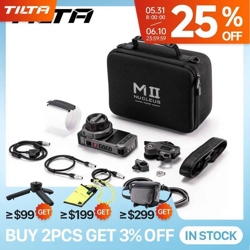 TILTA Nucleus-M II ระบบควบคุมเลนส์โฟกัสตามไร้สายพร้อมล้อมือสําหรับ DJI RONIN RS4/RS3 Arri RED Komodo