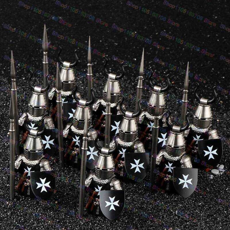 C Medieval Knights Building Bloc Warrior Soldiers Crusaders Hospital Teutonic Knight Legion Figures