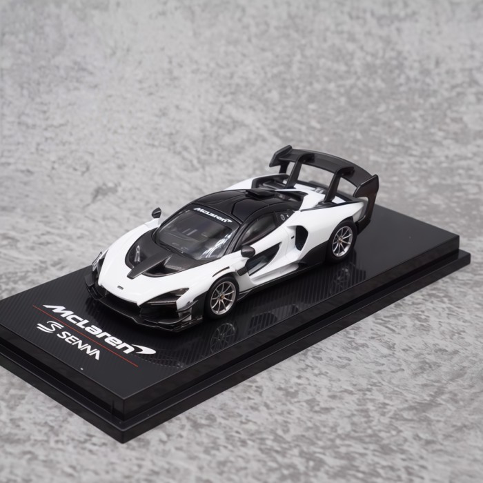 CM MODEL 1: 64 MODEL Senna GTR โมเดลรถจําลองโลหะผสมสีขาว