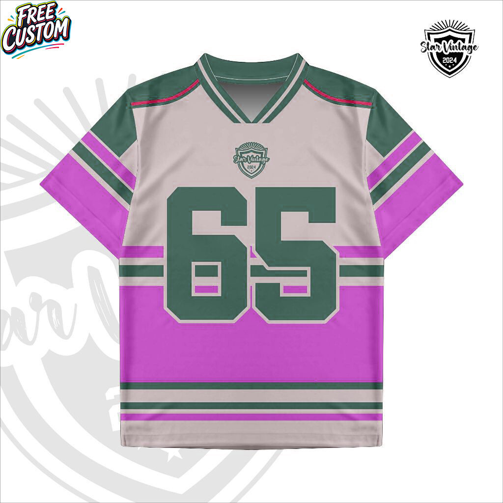 Free Custom ชื่อและหมายเลขJersey หมายเลข 65 Vintage Bola Jersey Streetwear