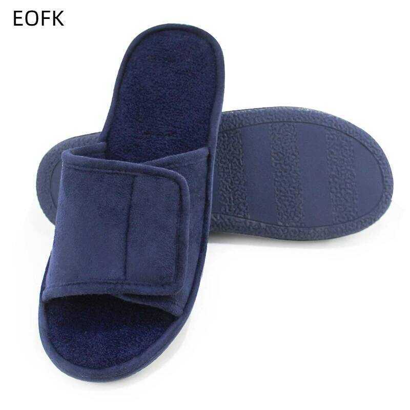 C Adjustable House Shoes Open Toe Slide Slippers Indoor Outdoor Bedroom Slippers Machine Washable F