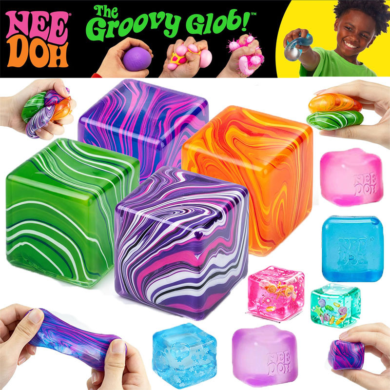 2PCS ใหม่ Needoh Nice Ripple Gradient Ice Block Cube Calming Sensory Cube ความเครียดบรรเทาของเล่นสําหรับโฟกัสและความวิตกกังวลบรรเทา – Fidget Cube สําหรับเด็กและผู้ใหญ่