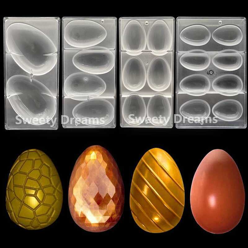 C Happy Easter Egg Polycarbonate Chocolate Mold Form Baking Sweets Candy Pastry Confectionery Decor