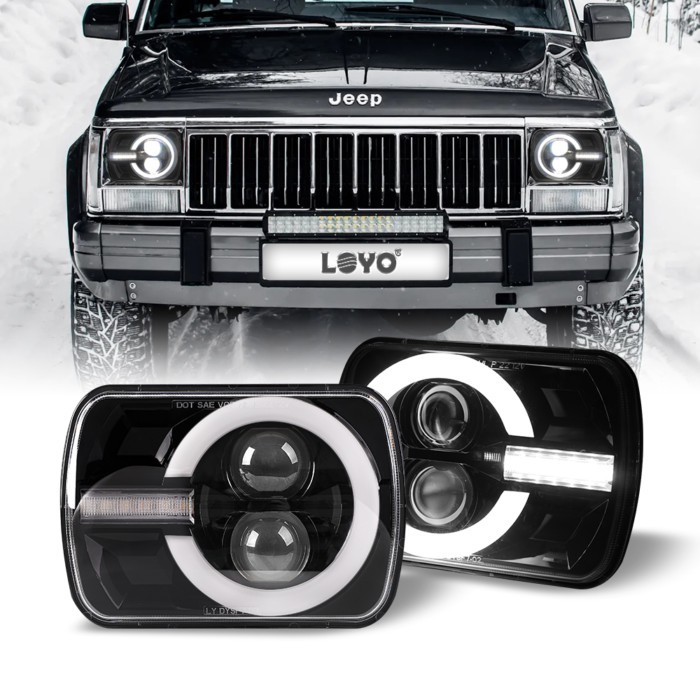 Latest Style 2pcs 7X6 5X7 Led Headlights For Jeep Wrangler YJ Cherokee XJ H6014 H6052 H6054 H4 Head