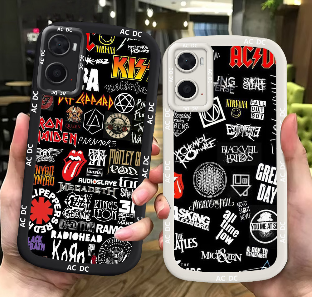 G41 ACDC ขาวดำเคสโทรศัพท์หรับ OPPO A76 A36 A96 ปก