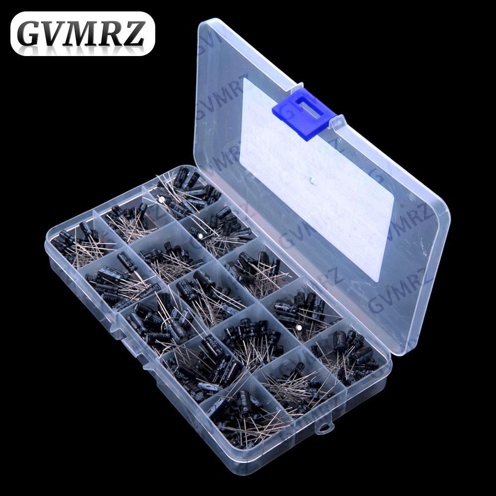 15 ค่า 0.1UF 0.22UF 0.47UF 2.2UF 3.3UF 300 PCS 0.1UF-47UF DIP Electrolytic Capacitors 4.7UF 10UF 22U