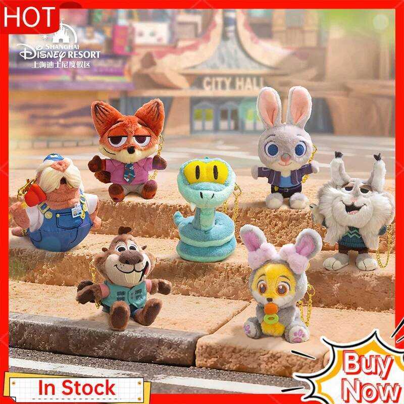 C Zootopia 2 Series Plush Toys Nick Judy Fox Fin Keychain Pendant Soft Stuffed Animal Collectible M