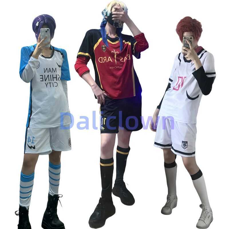 C Anime Cosplay Costume Nagi 8 Ness 10 Kaiser Isagi Reo Sae Shidou Cosplay Jersey Shorts Matching S