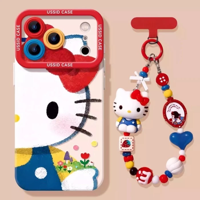 [แมวน่ารักใหม่] เคสโทรศัพท์ ไอโฟน 17โปรแม็กซ์16/15 โซ่แขวน 14/13 ซิลิโคน 12