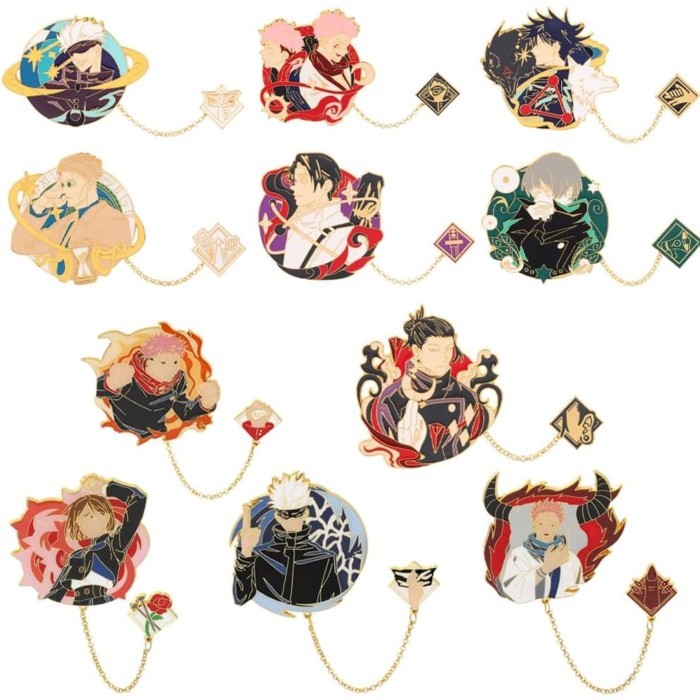 Jjk Pins อะนิเมะ Sukuna คอสเพลย์ Gojo Pin ของขวัญผู้หญิงผู้ชายและผู้หญิงคนรักอะนิเมะ 11 ชิ้น