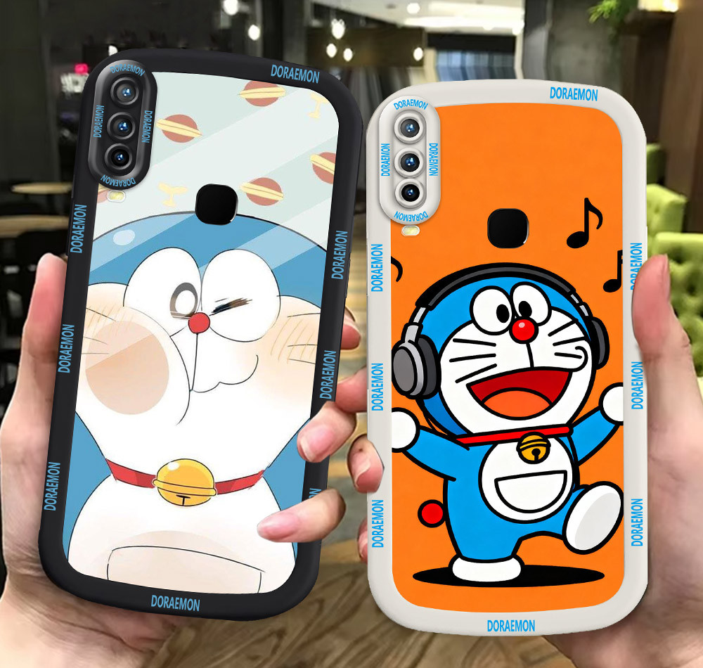 G54 Doraemon cute ขาวดำเคสโทรศัพท์หรับ VIVO Y17 Y91 Y91C Y93 Y95 Y12 Y15 ปก