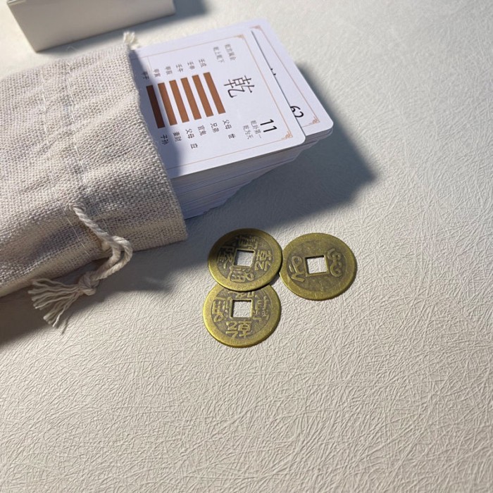 I Ching หกสิบสี่การ์ด Hexagrams และ Hexagrams ชุดไพ่สำหรับผู้เริ่มต้นครบชุด hexagram หนึ่งใบการ์ดหน