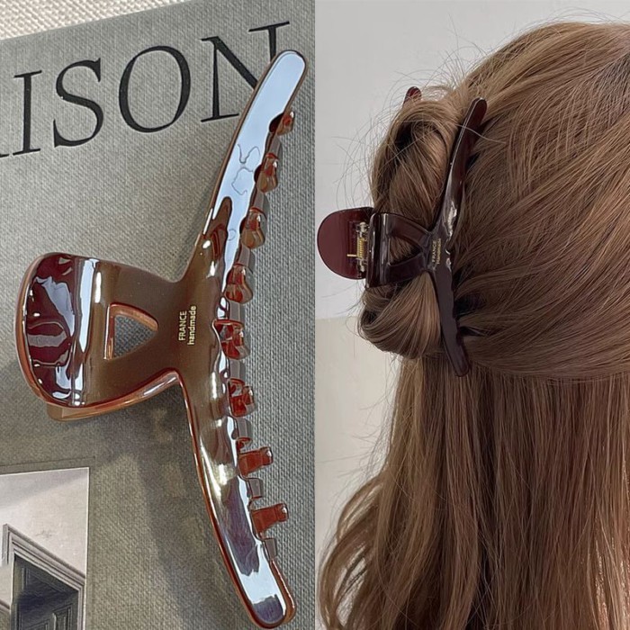 ริมผม กิ๊บติดผม 2026 New High-end Acrylic Claw Clip Hair Strong Hold Matte Finish Grab Clip Hair Accessories Daily Gift