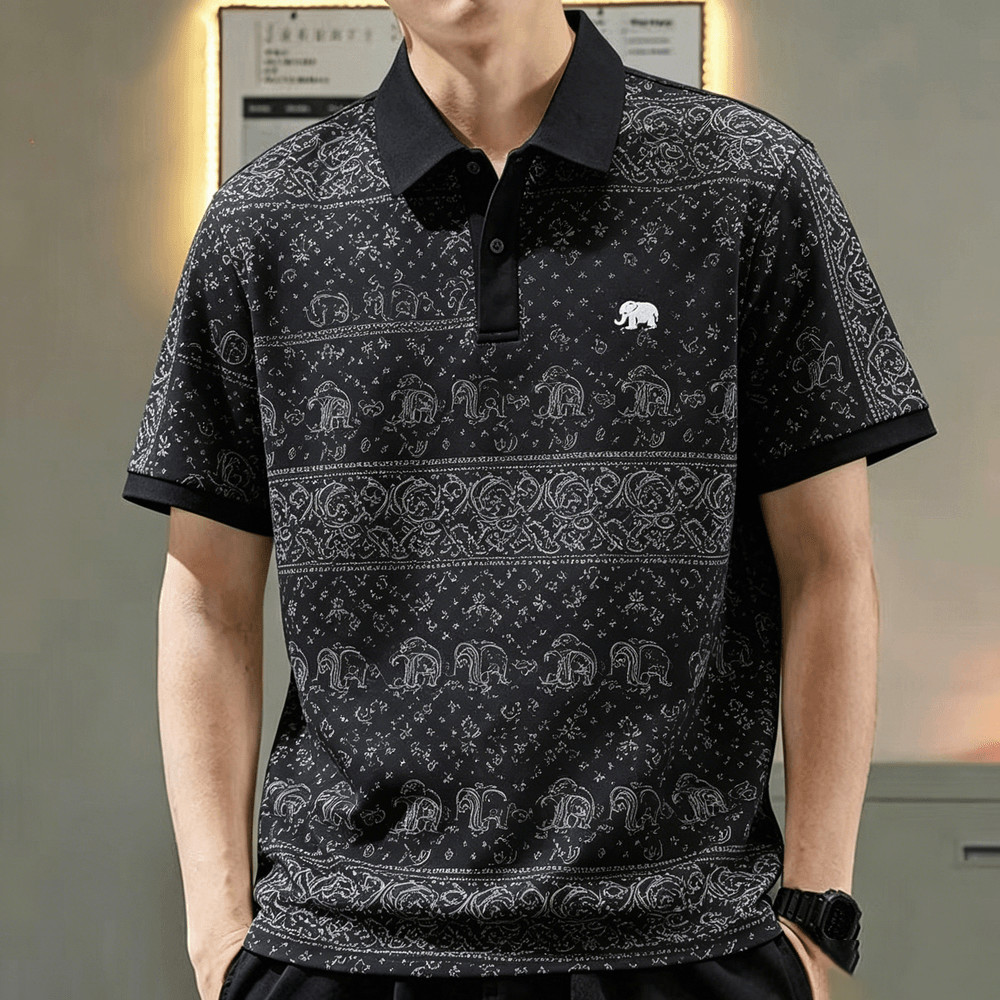สีดําผู้ชายเสื้อโปโลสําหรับชายเสื้อผ้าธุรกิจสไตล์ลําลองเสื้อโปโล Minimalist ผ้า Tops ขนาดใหญ่กีฬารูปแบบ Outdoors Street สวมใส่ 25
