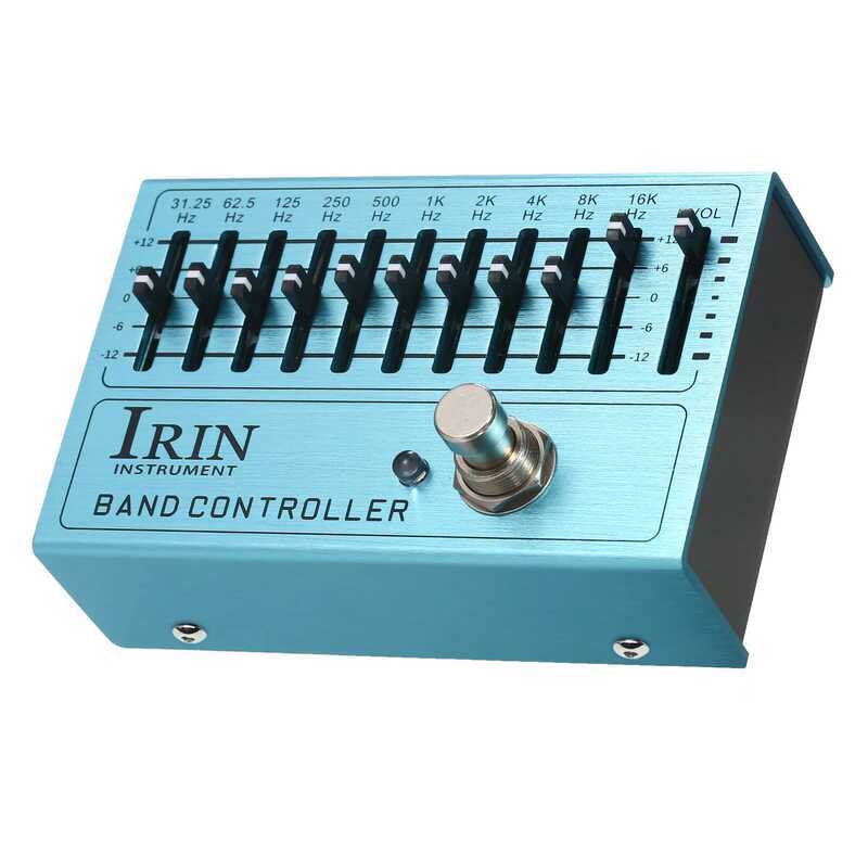 C IRIN 10-Band EQ Guitar Effect Pedal Mini Guitar Equalizer With True Bypass For Guitar Bass Alumin