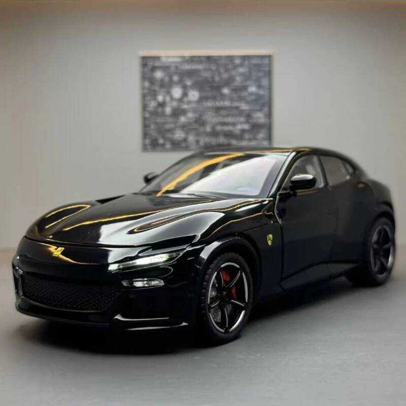 C 1:22 Purosangue F High Simulation Alloy Car Model Static Decoration Sound Light Model Kid Toy Gif
