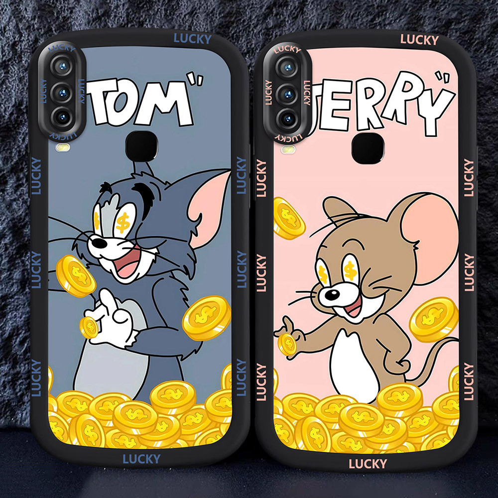 อ่อนนุ่มเคสโทรศัพท์หรับ VIVO Y15 Y17 Y12 Y91 Y93 Y95 Y91C M45 Cat gold Mouse