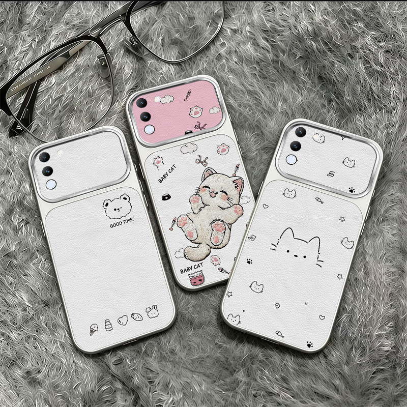 เหมาะสําหรับเคสโทรศัพท์ Vivo V29E 5F ดีไซน์ใหม่ของกันกระแทก ปลอกลายแมวและหมี TPDT14
