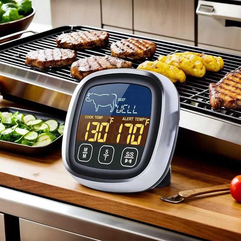 C Digital Kitchen Thermometer Probe Touch Screen Meat Barbecue Food Temperature Measure Tool Steak