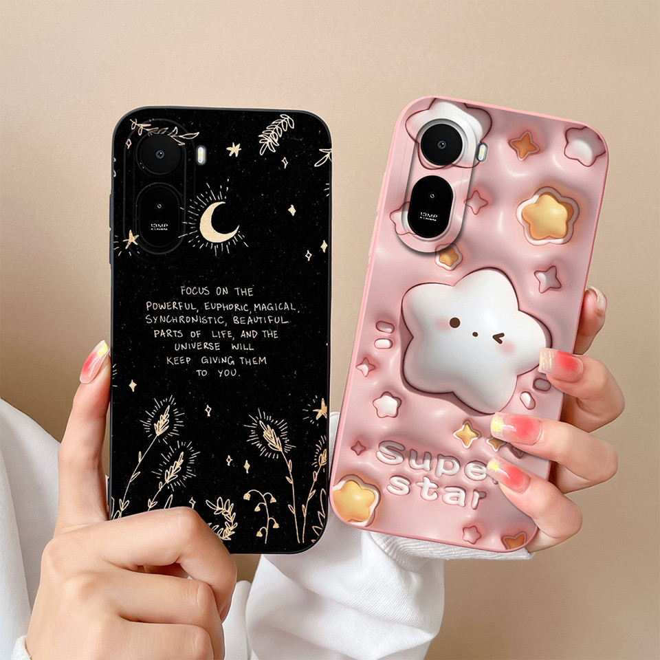 สําหรับ Xiaomi Poco C81 C81 Pro C81x น่ารักการ์ตูนดาวสแควร์ซิลิโคนเหลวกันกระแทกทนทานลื่นสําหรับ Xiaomi Poco C81 C81Pro C81x Capa เคสโทรศัพท์