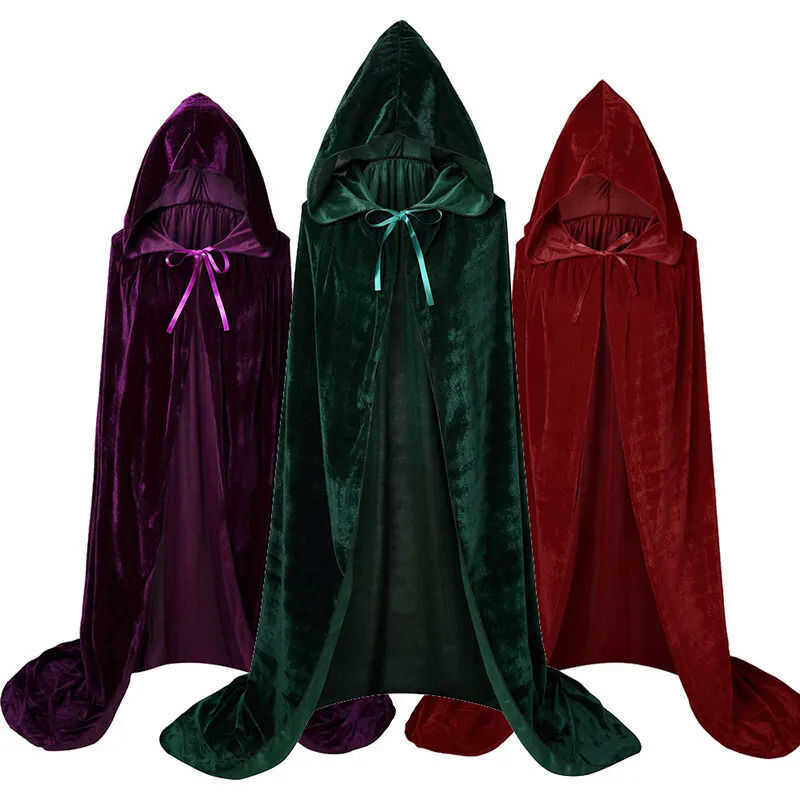 C Movie Hocus Pocus 2 Witch Cloak Hooded Mary Sarah Winifred Sanderson Sister Cosplay Costume Hallo