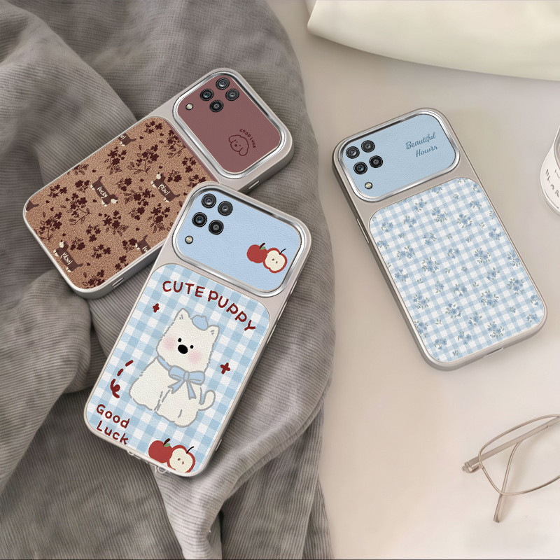 เหมาะสําหรับ Samsung A12 A22 4G 5G เคสโทรศัพท์ออกแบบใหม่น่ารักดอกไม้สุนัขรูปแบบกันกระแทก soft Case TPDT05