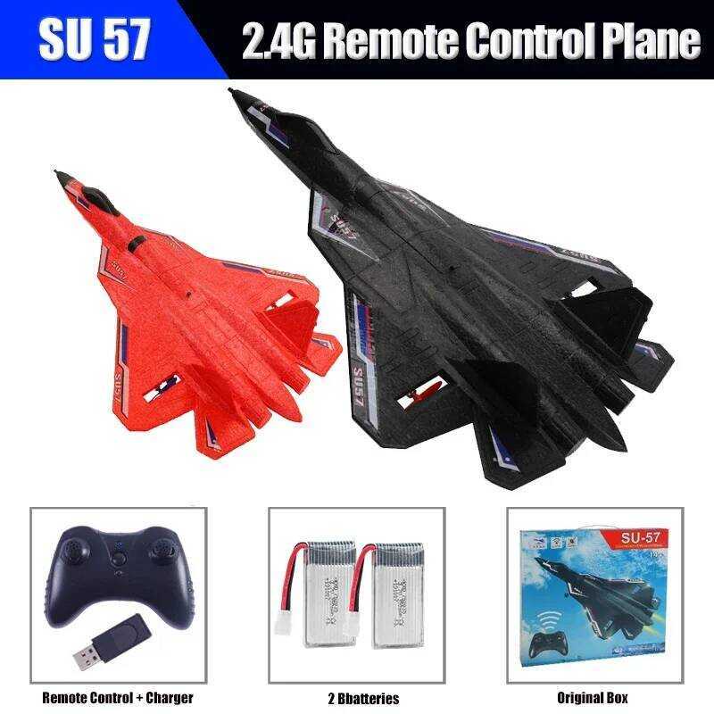 C RC Plane Su57 Radio Control Airplane Light Fixed Wing Hand Throwing Su30 Foam Electric Remote Con