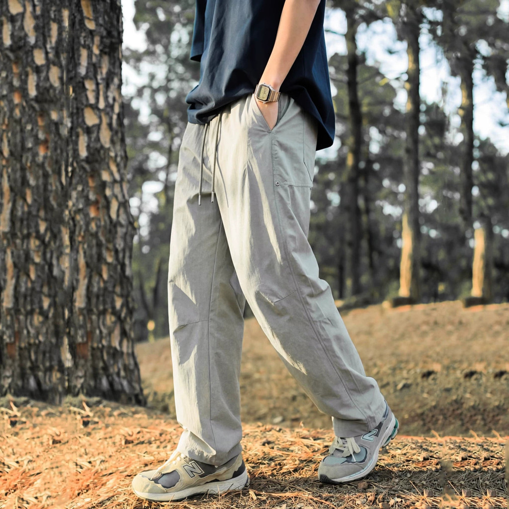 Wuluwear ฤดูร้อนบางกลางแจ้ง Casual Quick-Drying กางเกงขาตรงผู้ชาย Breathable Micro-Textured Overalls Trou