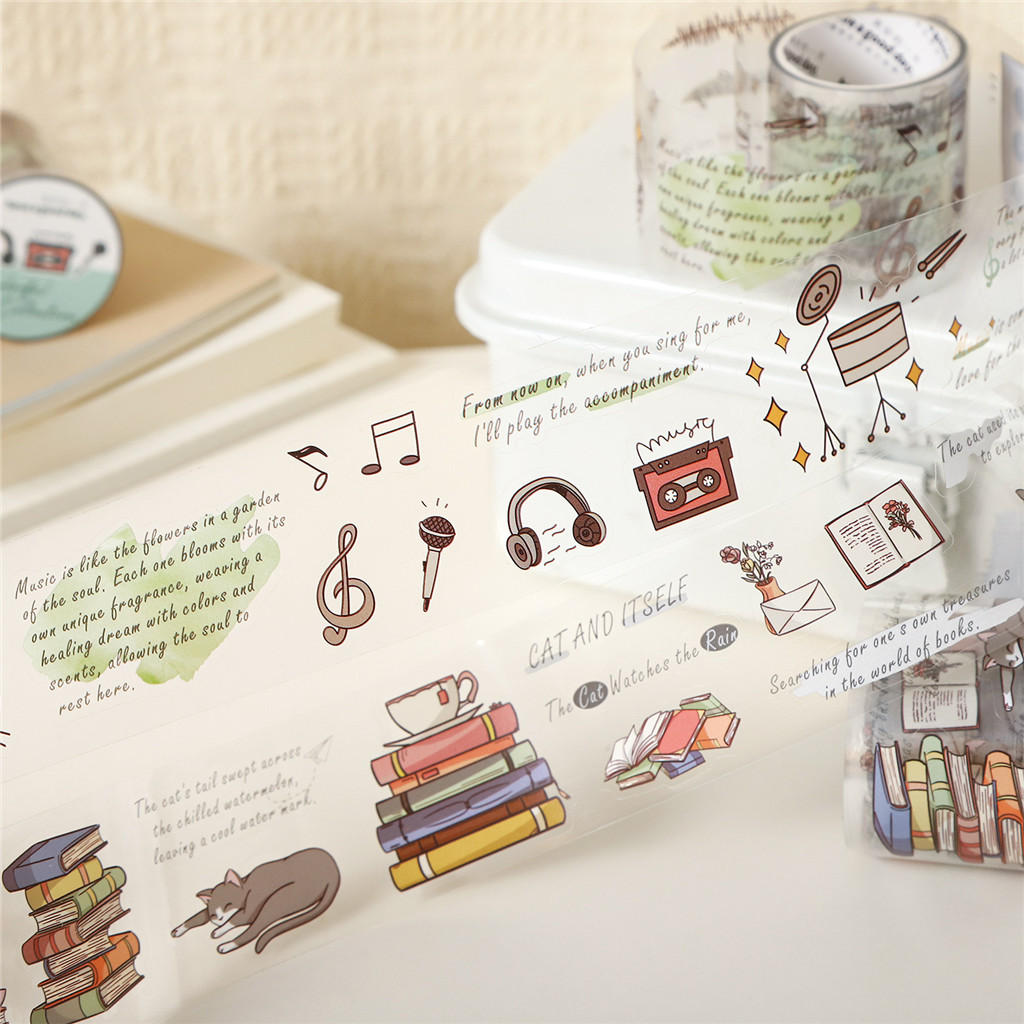 1 ชิ้น/ล็อตตกแต่งเทปกาวภาพวาดคอลเลกชัน Scrapbooking DIY Scrapbooking สติกเกอร์