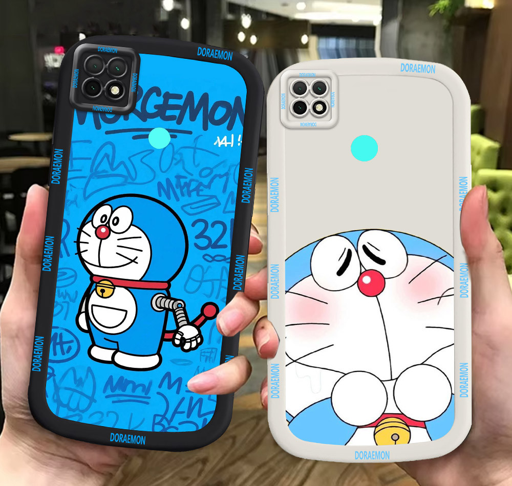 G74 Doraemon ขาวดำเคสโทรศัพท์หรับ Realme C11 C20 C20a C21Y 2021 ปก
