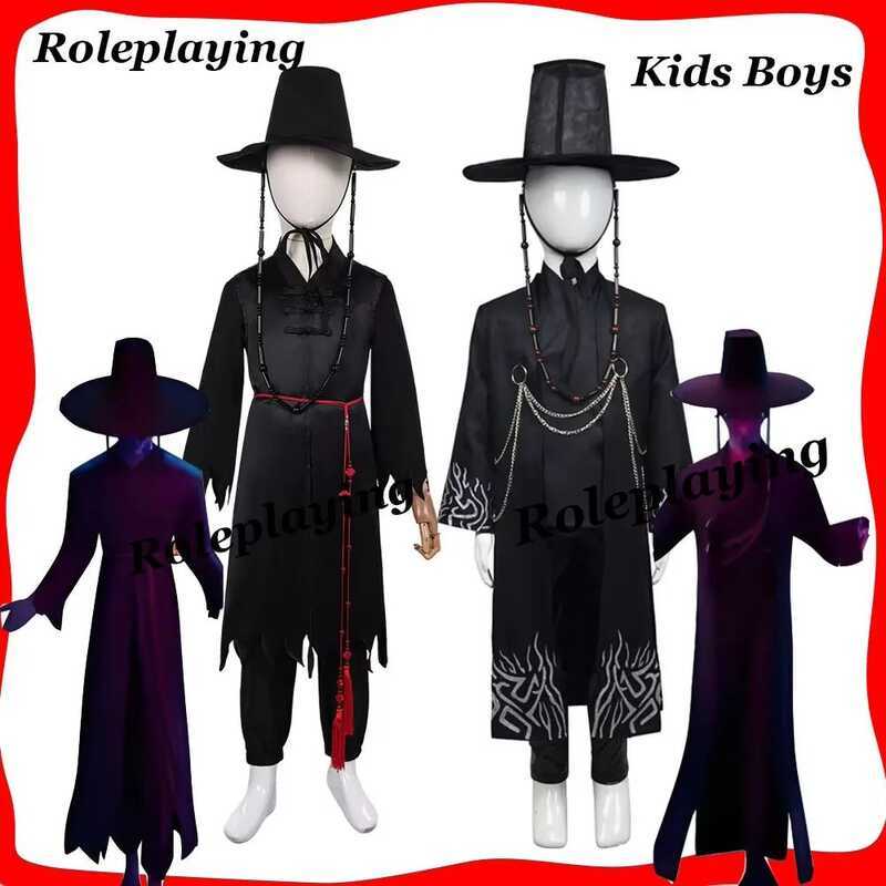 C Kids Boys Kpop Demon Hunters Jinu Cosplay Roleplay Costume Saja Boys Coat Hat For Chidlren Fantas