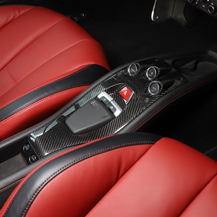 True carbon fiber Car central control gear panel cover For use with Ferrari 458 Italia 458 Spider F