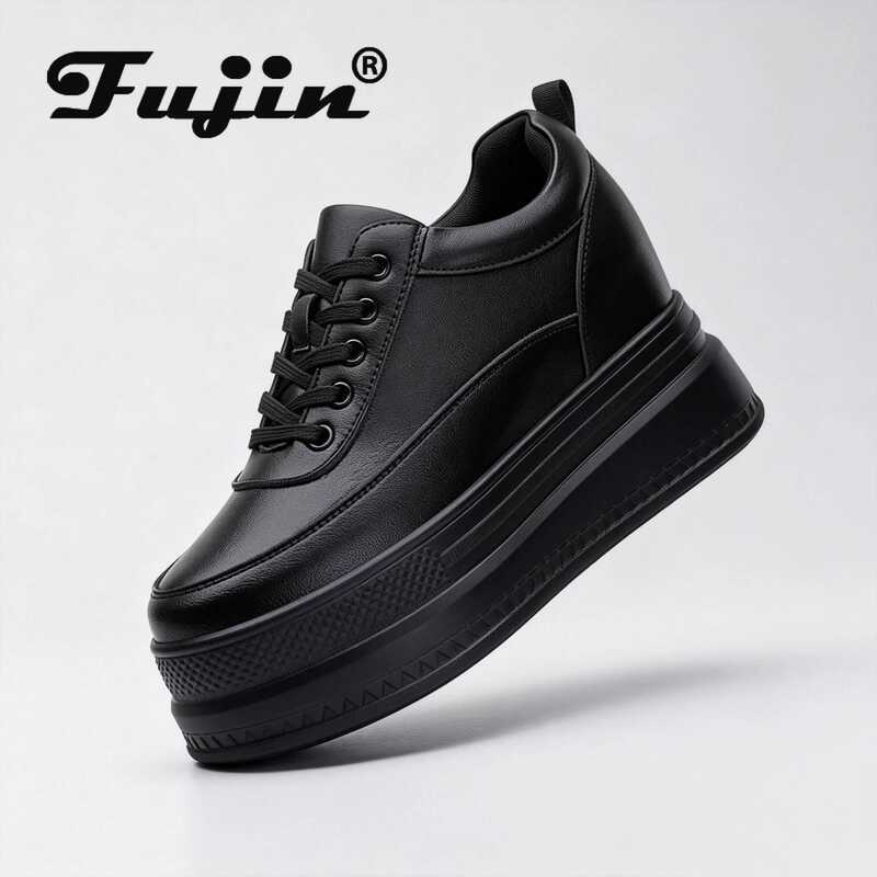 C Fujin Cm Microfiber Platform Heel Wedge Shoes Sneakers Pumps White Platform Air Mesh Hollow Pumps