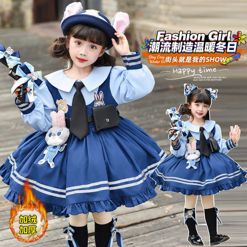 [Brand] Girls Judy Dress Rabbit Police Officer Little Girl Lolita Princess Dress