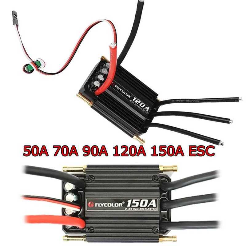 C Flycolor 2-6S Lipo BEC 5.5V/5A Brushless ESC 50A 70A 0A 120A 150A Speed Controller / Programming