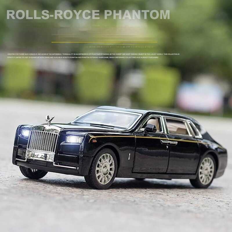 C 1:32 Roll Royce Phantom Alloy Y Model Car Metal Die Vehicle Simulation Sound And Light Pull Back