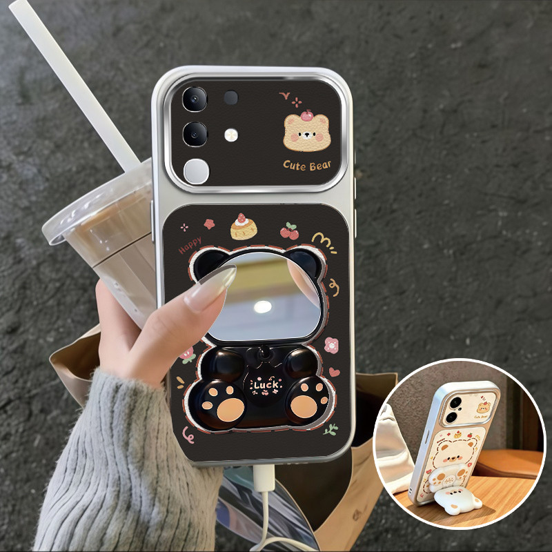 เหมาะสําหรับ Vivo Y29 Y29S Y04 เคสโทรศัพท์ออกแบบรูปแบบใหม่สําหรับวงเล็บหมีกันกระแทก TPDT12