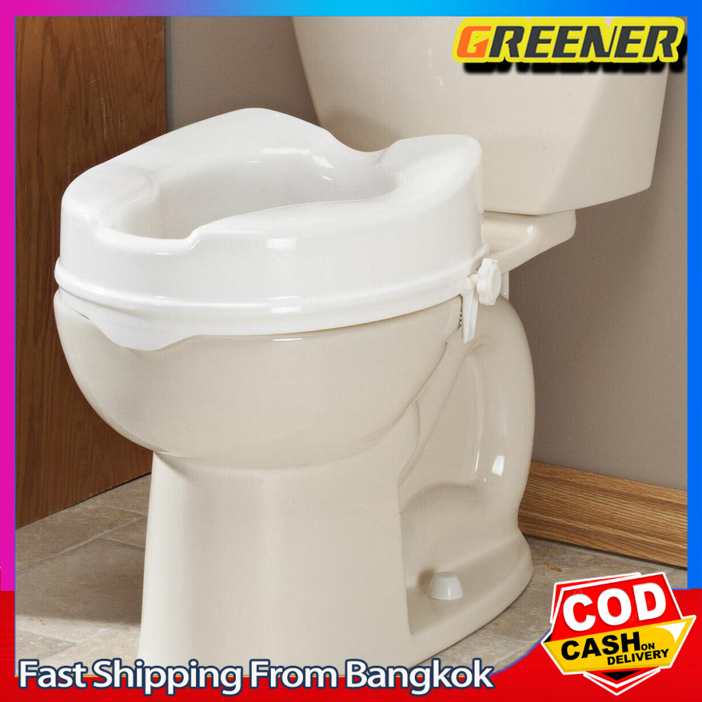 Greener [ขายดี] บูสเตอร์รองชักโครก 4 นิ้ว ไม่มีฝา สำหรับผู้สูงอายุ สตรีมีครรภ์ ผู้พิการ แผ่นรองยกระดับโถสุขภัณฑ์