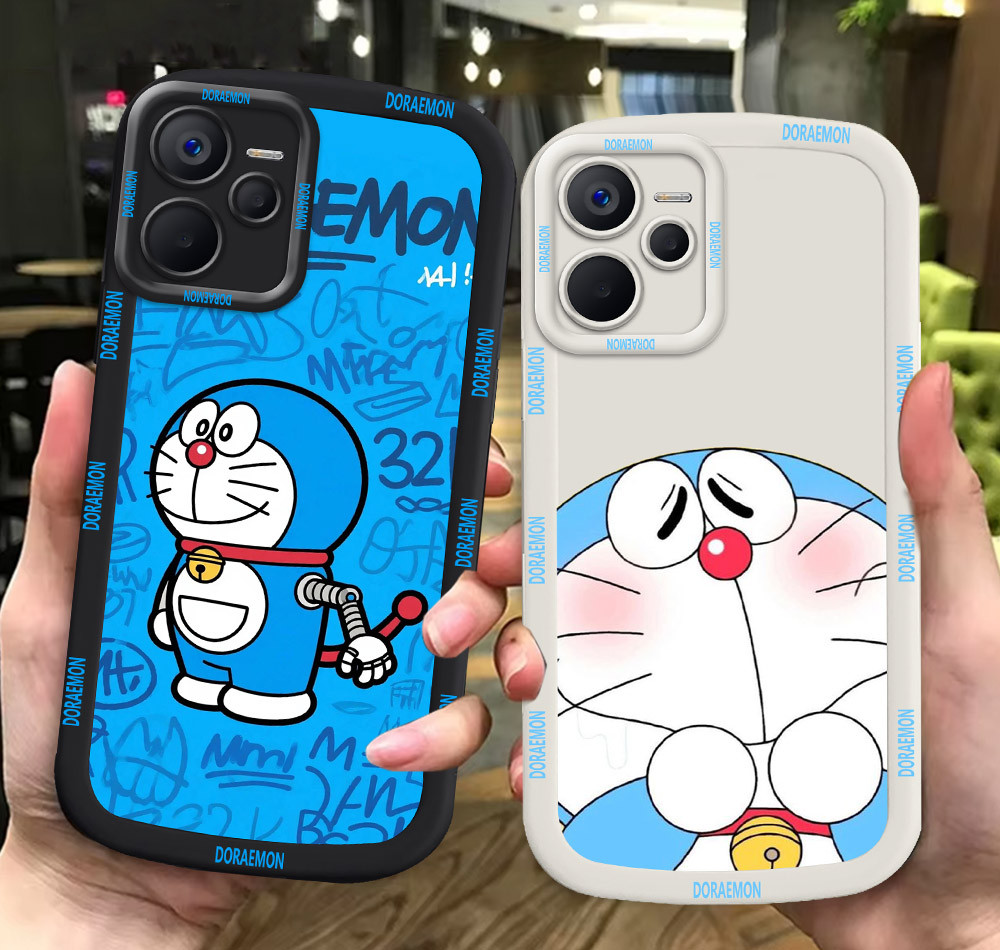 G74 Doraemon ขาวดำเคสโทรศัพท์หรับ Realme C33 C35 C30S C30 2023 ปก