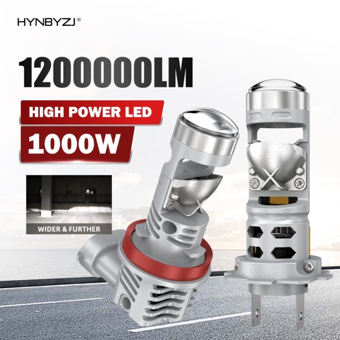 HYNBYZJ H4 LED Projector Car Headlight Bulbs Canbus High-Power H8 H11 9005 9006 Turbo Led H7 Diode
