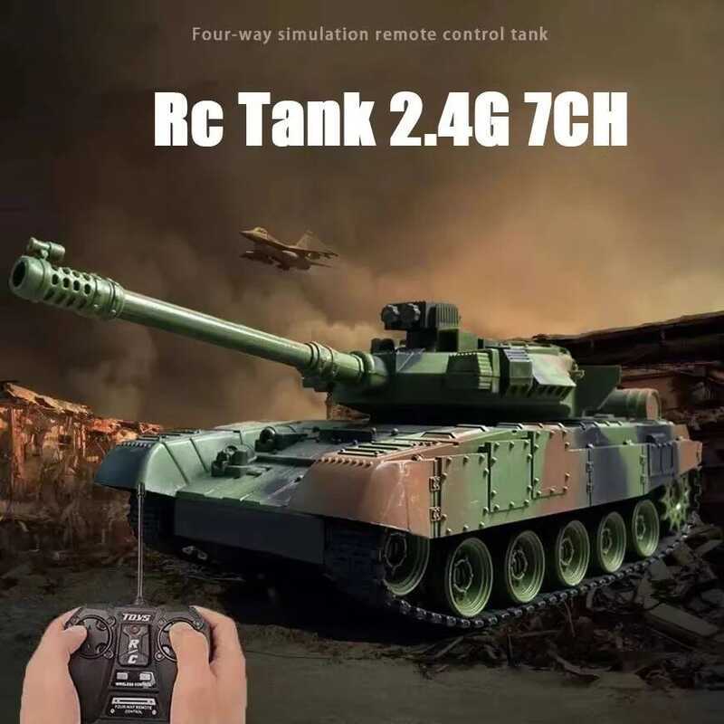C RC Tank Rc Panzer Crawler Tiger War Tank Vehicles 1/30 Fight Light Sound Battle Games Remote Cont