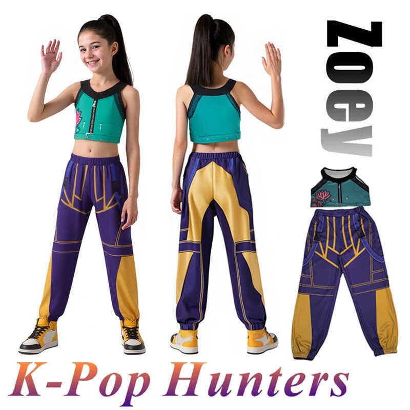 C 2025 Children Zoey Mira I 3D Print Cosplay Costume Halloween Carnival K-Pop Hunters Girl Group Id