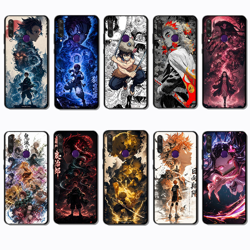 สําหรับ 3c Huawei Y6P Y7A Y8P Y9A Y5 Y6 Prime NS22 Demon Slayer Blade แฟชั่นเคสโทรศัพท์สีดํานุ่ม