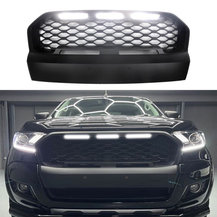 For Ranger T7 Raptor Grills Mesh For Ranger Wildtrak Mk3 T7 Xl Xlt XLS PX3 2015 2016 2017 Auto Raci