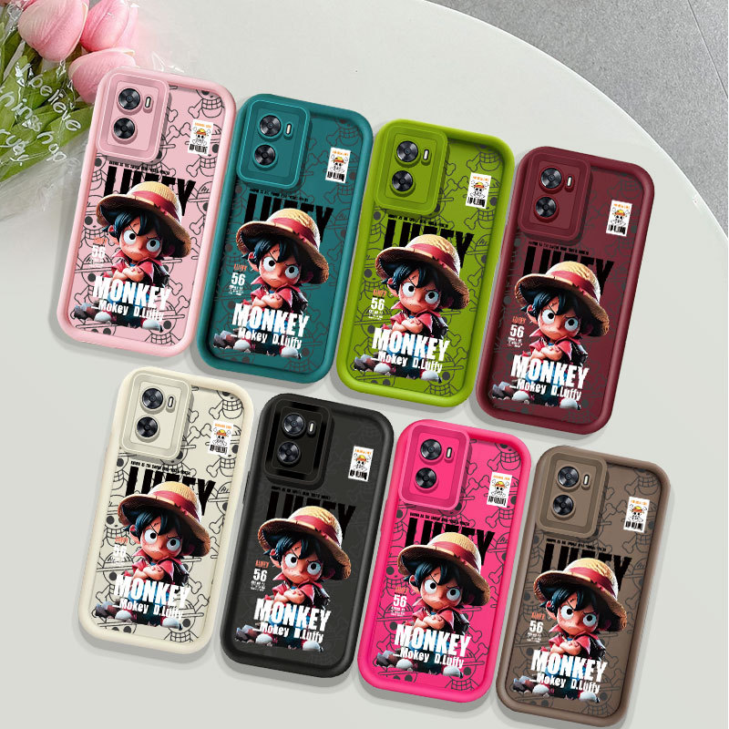 แฟชั่น One Piece น่ารักรุ่น Q Luffy เคสโทรศัพท์สําหรับ OPPO A15 A15S A57 A57S A77 A77S A3S A5 2020 A