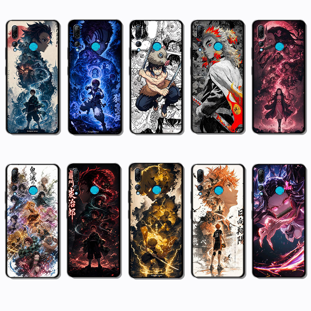 สําหรับ 3c Huawei Y6s Y6 Pro Y7 Y9 Prime NS22 Demon Slayer Blade แฟชั่นเคสโทรศัพท์สีดํานุ่ม